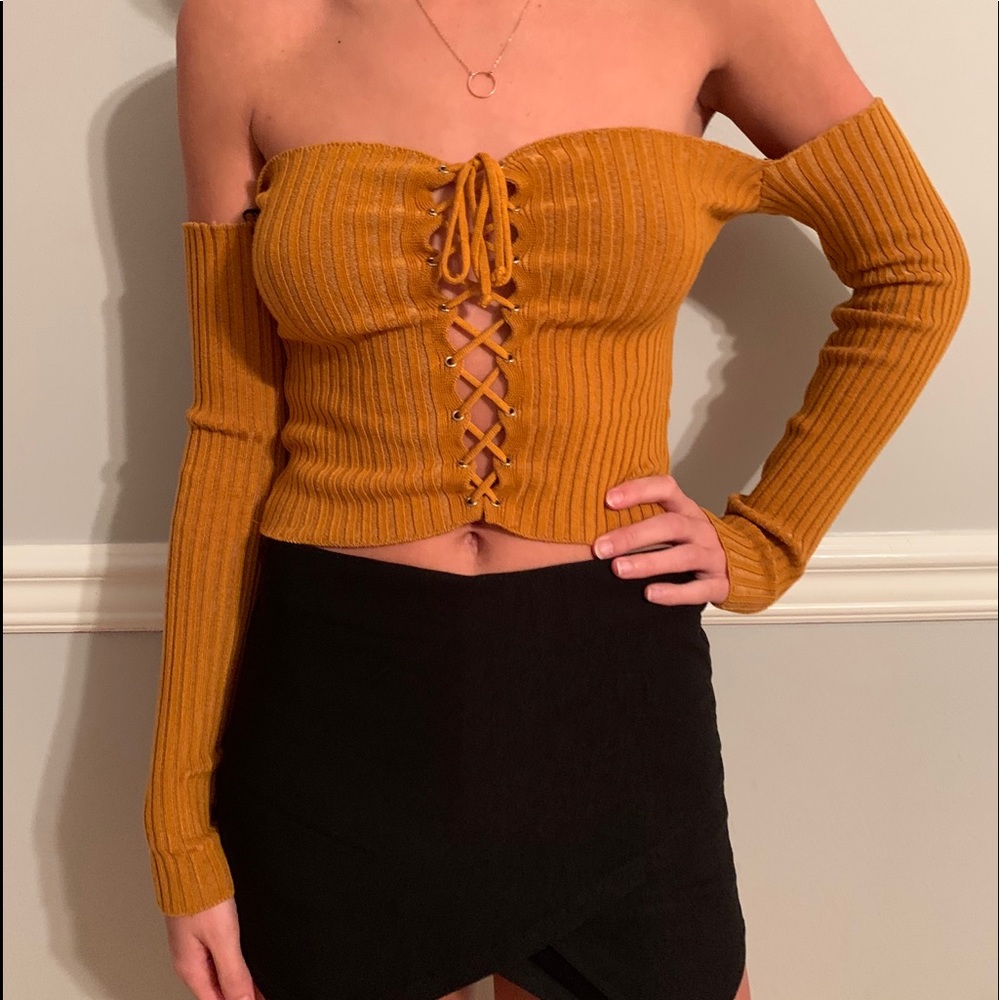 Yellow crop top
